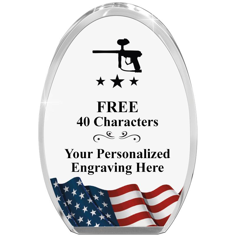 OVAL FLAG STANDING PAPERWEIGHT