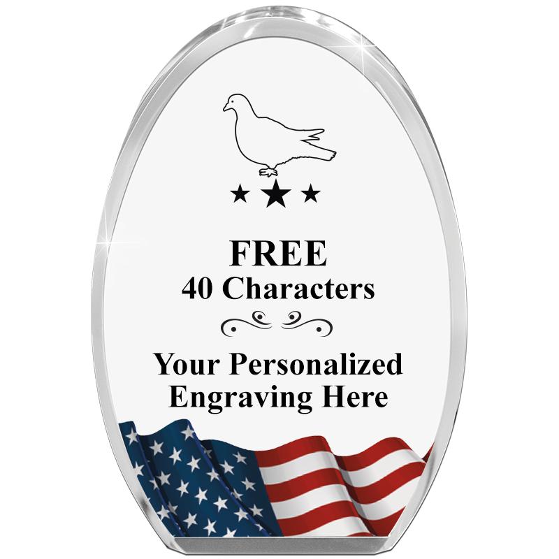 OVAL FLAG STANDING PAPERWEIGHT