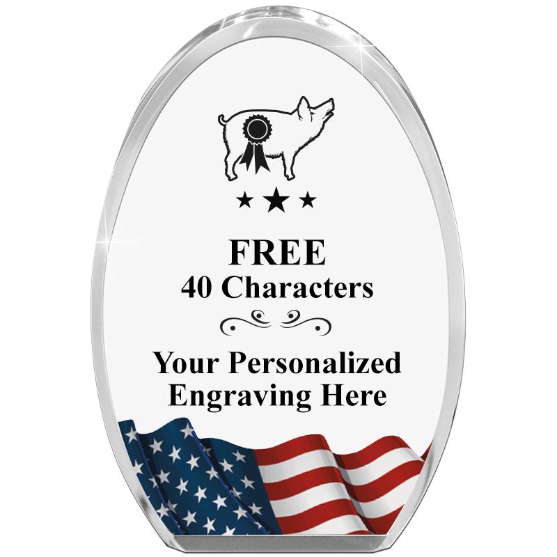 OVAL FLAG STANDING PAPERWEIGHT