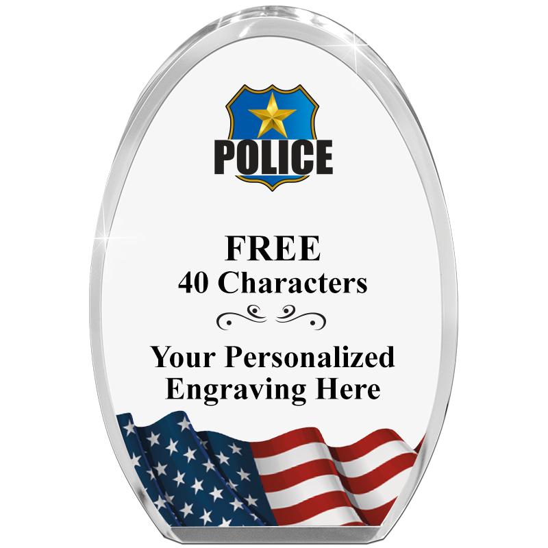 OVAL FLAG STANDING PAPERWEIGHT