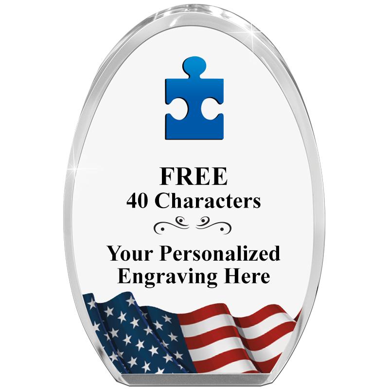 OVAL FLAG STANDING PAPERWEIGHT