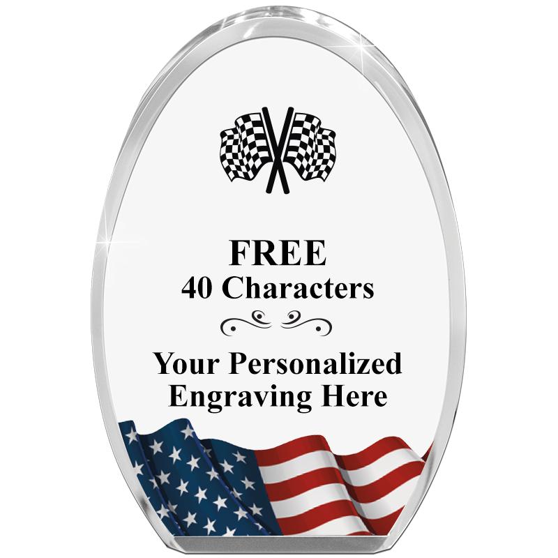 OVAL FLAG STANDING PAPERWEIGHT