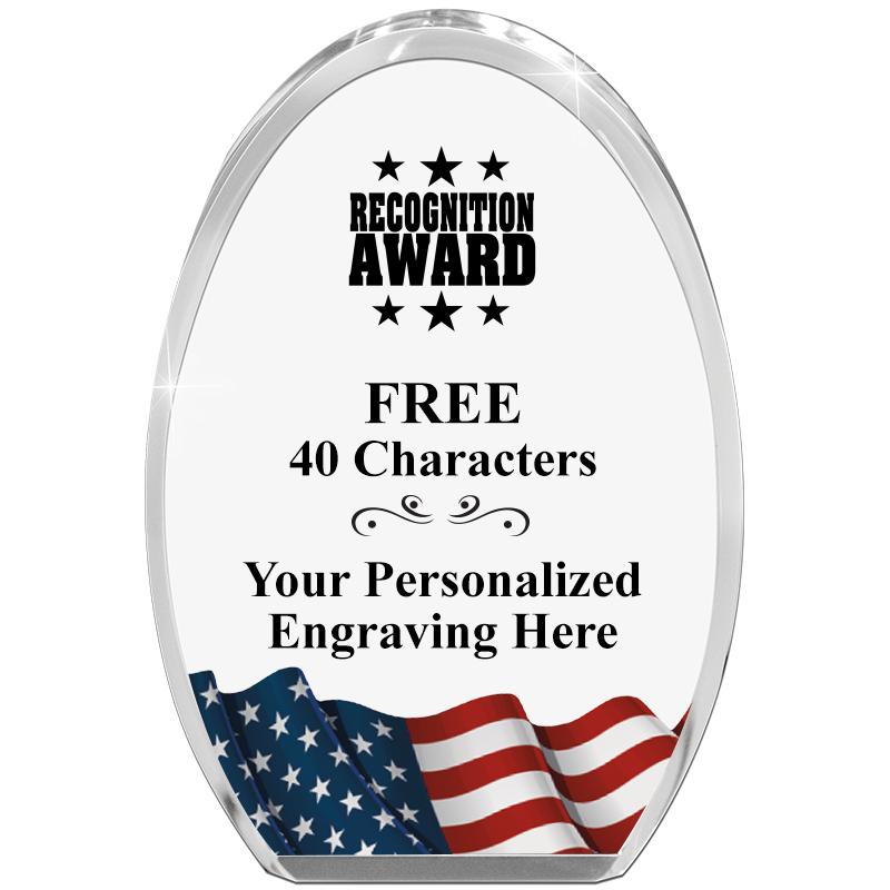 OVAL FLAG STANDING PAPERWEIGHT