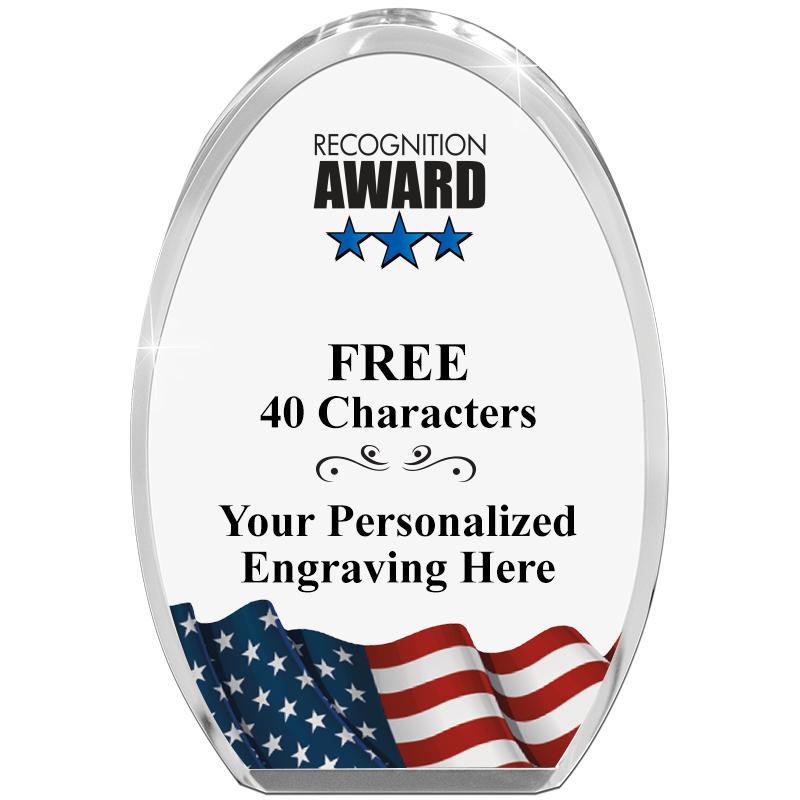 OVAL FLAG STANDING PAPERWEIGHT