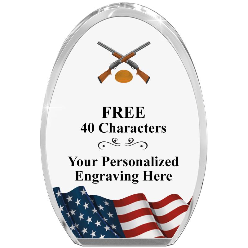 OVAL FLAG STANDING PAPERWEIGHT