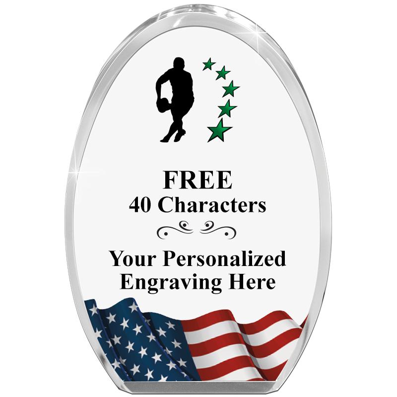 OVAL FLAG STANDING PAPERWEIGHT