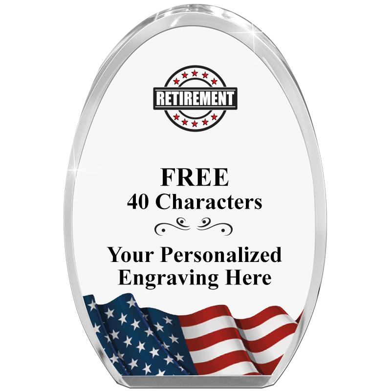 OVAL FLAG STANDING PAPERWEIGHT