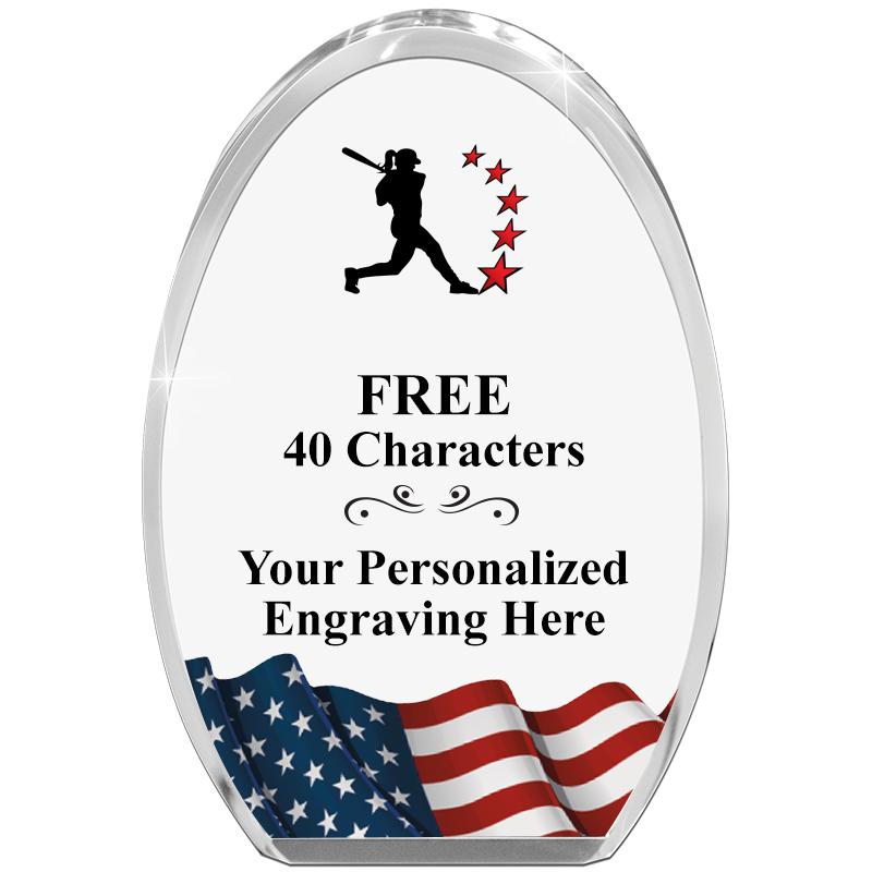 OVAL FLAG STANDING PAPERWEIGHT