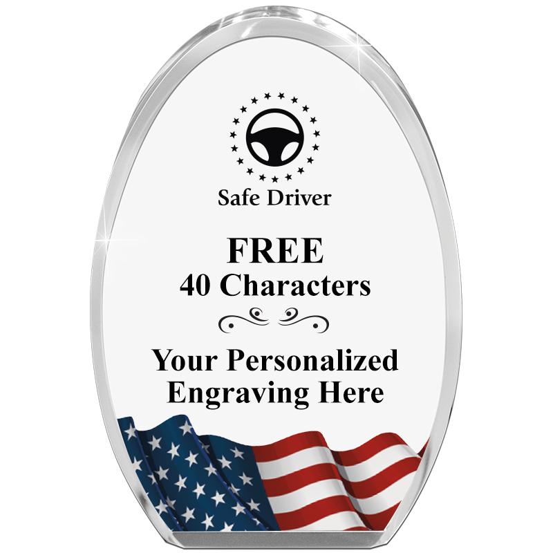 OVAL FLAG STANDING PAPERWEIGHT