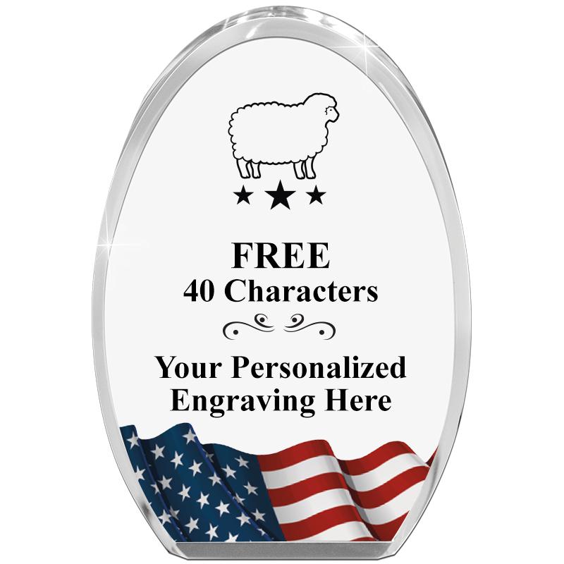 OVAL FLAG STANDING PAPERWEIGHT