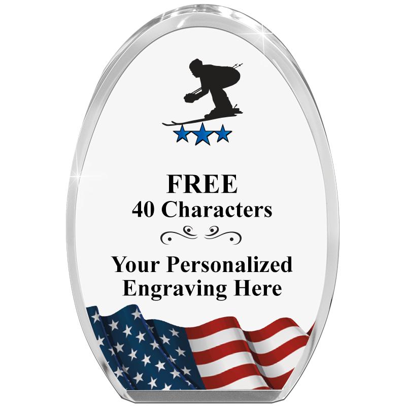 OVAL FLAG STANDING PAPERWEIGHT