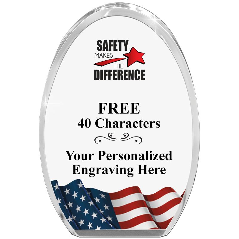 OVAL FLAG STANDING PAPERWEIGHT