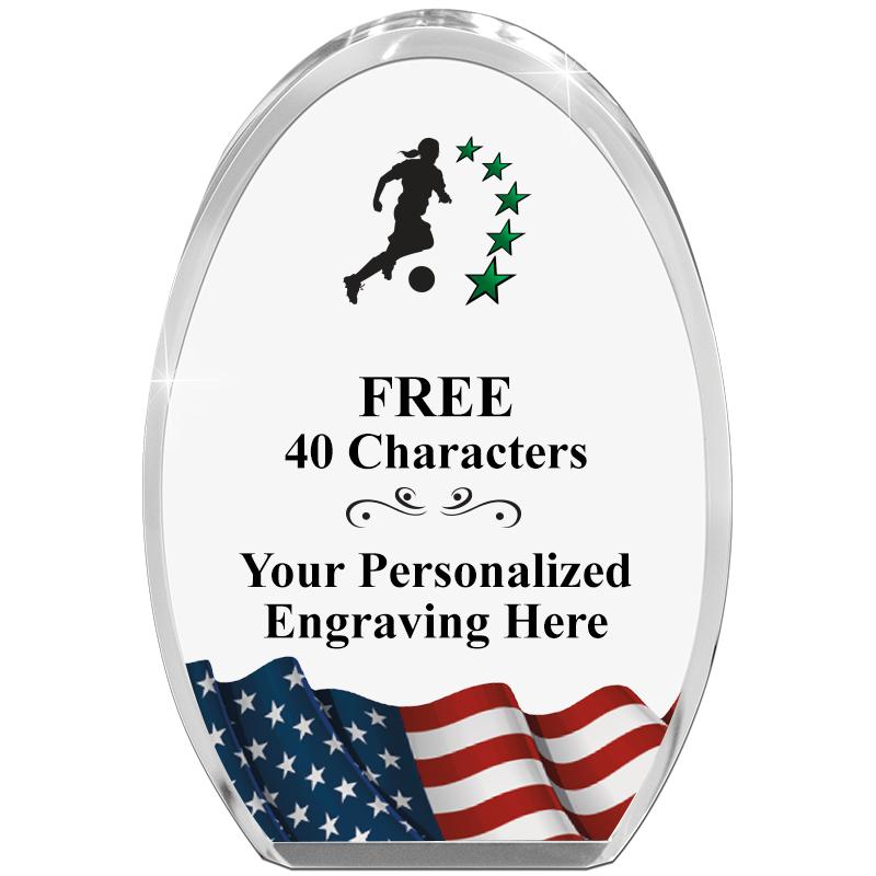 OVAL FLAG STANDING PAPERWEIGHT