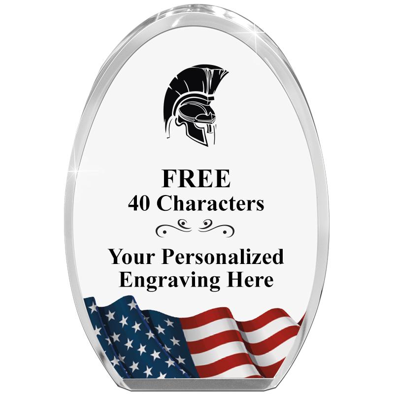 OVAL FLAG STANDING PAPERWEIGHT