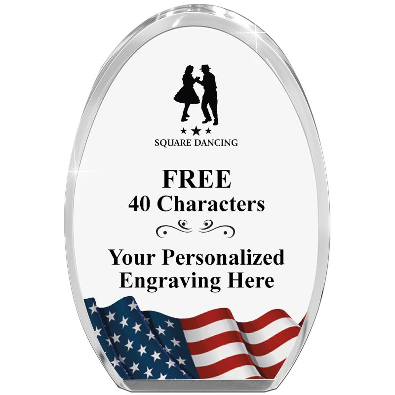 OVAL FLAG STANDING PAPERWEIGHT