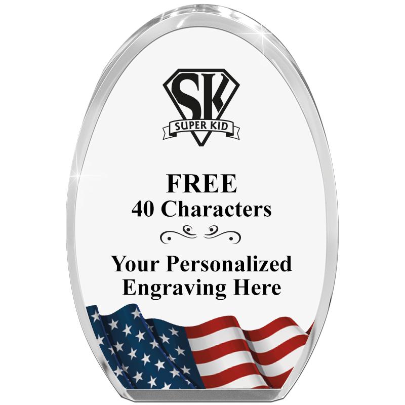 OVAL FLAG STANDING PAPERWEIGHT