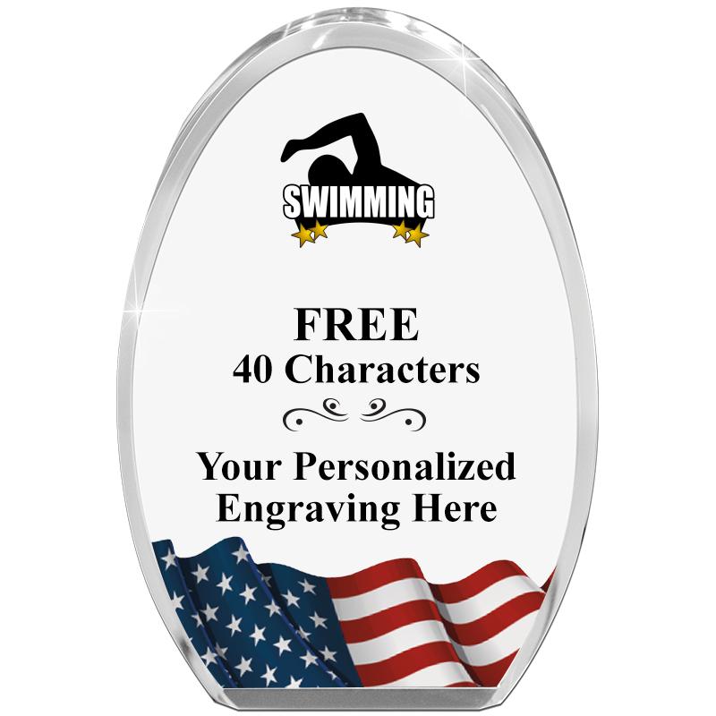 OVAL FLAG STANDING PAPERWEIGHT