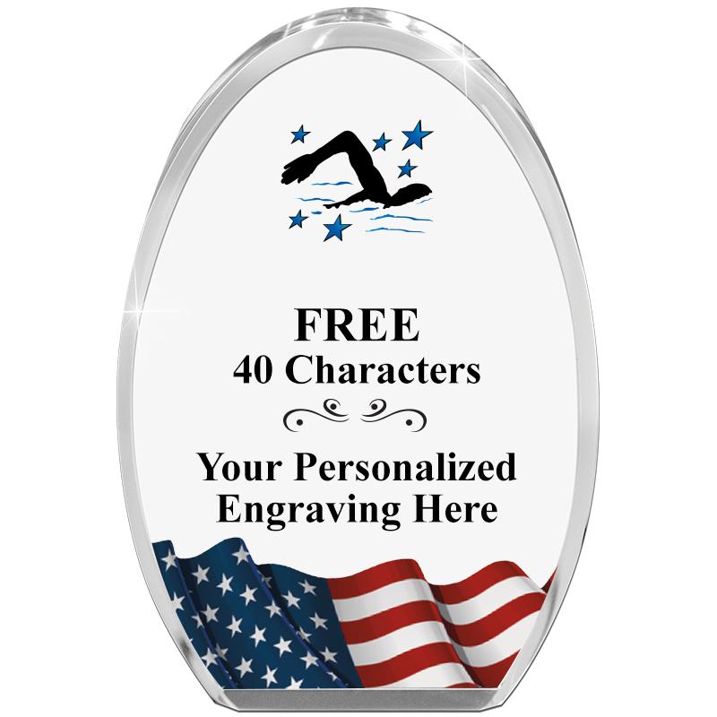 OVAL FLAG STANDING PAPERWEIGHT