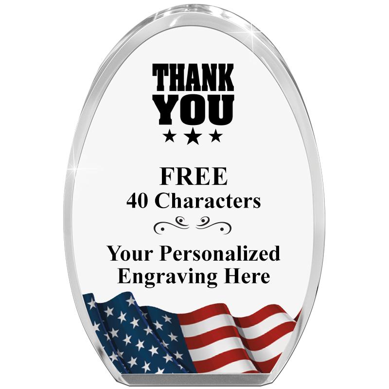 OVAL FLAG STANDING PAPERWEIGHT