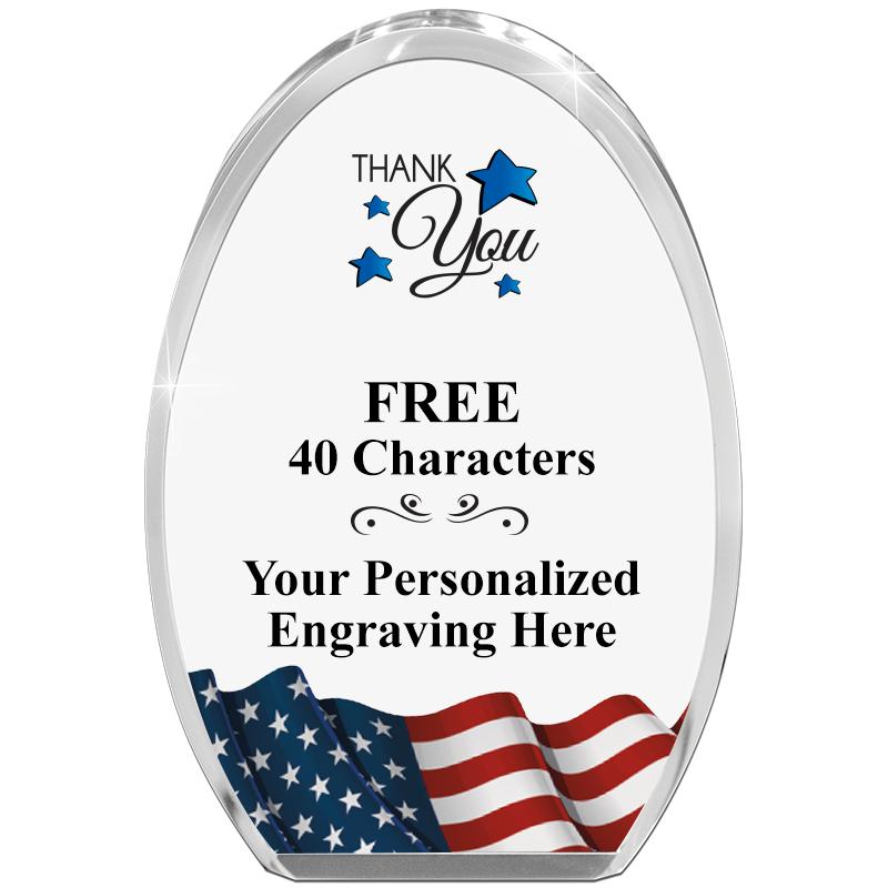 OVAL FLAG STANDING PAPERWEIGHT