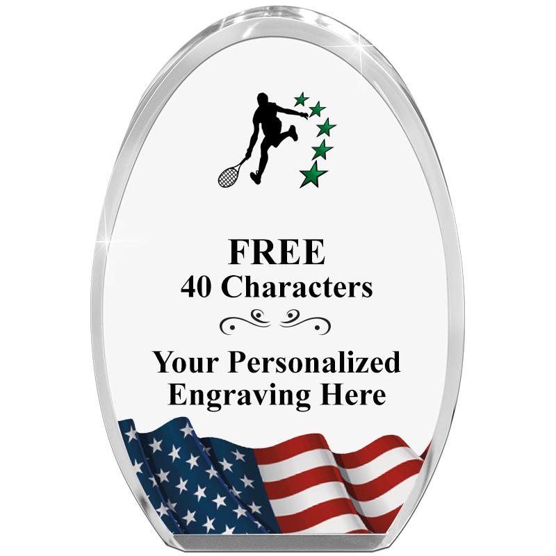 OVAL FLAG STANDING PAPERWEIGHT