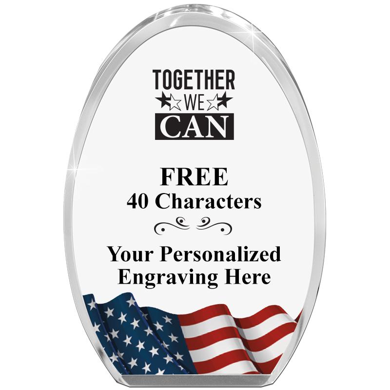OVAL FLAG STANDING PAPERWEIGHT