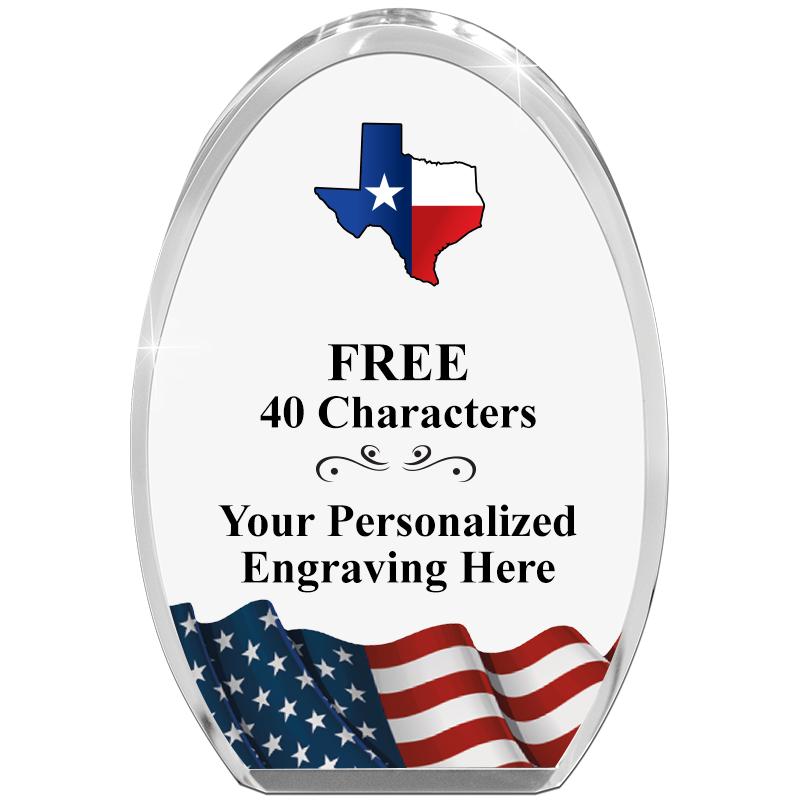 OVAL FLAG STANDING PAPERWEIGHT