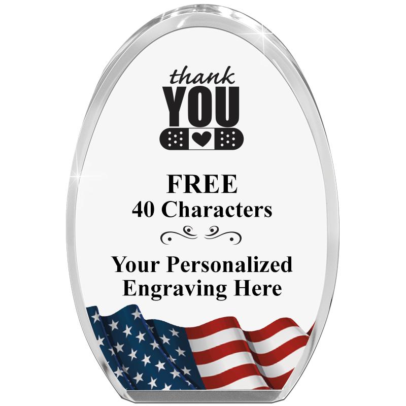 OVAL FLAG STANDING PAPERWEIGHT