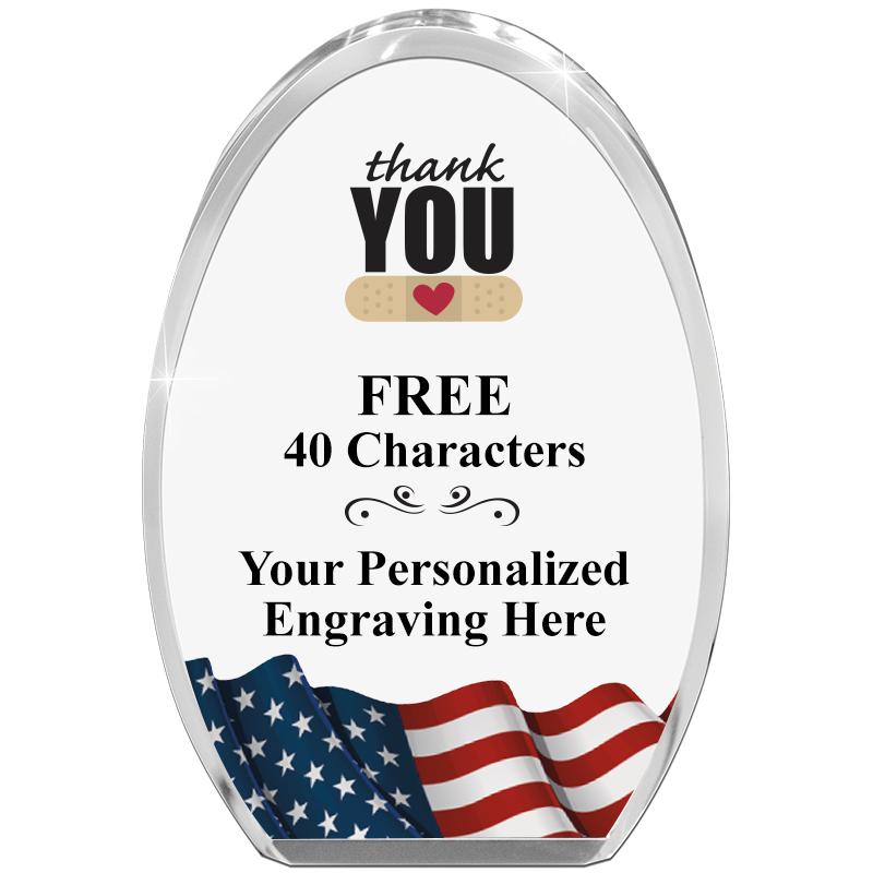 OVAL FLAG STANDING PAPERWEIGHT