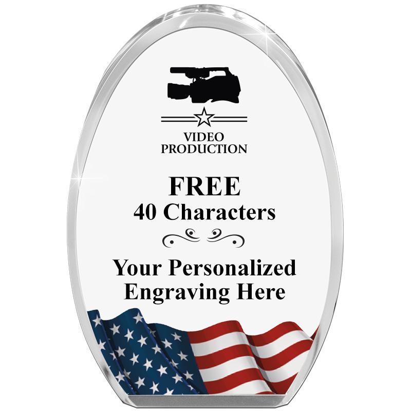 OVAL FLAG STANDING PAPERWEIGHT