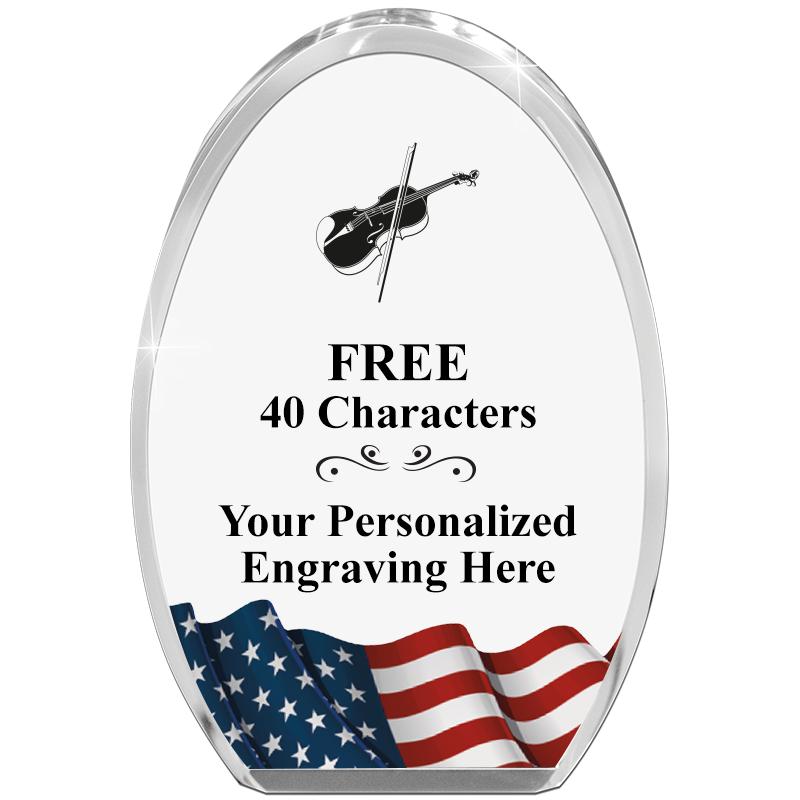 OVAL FLAG STANDING PAPERWEIGHT