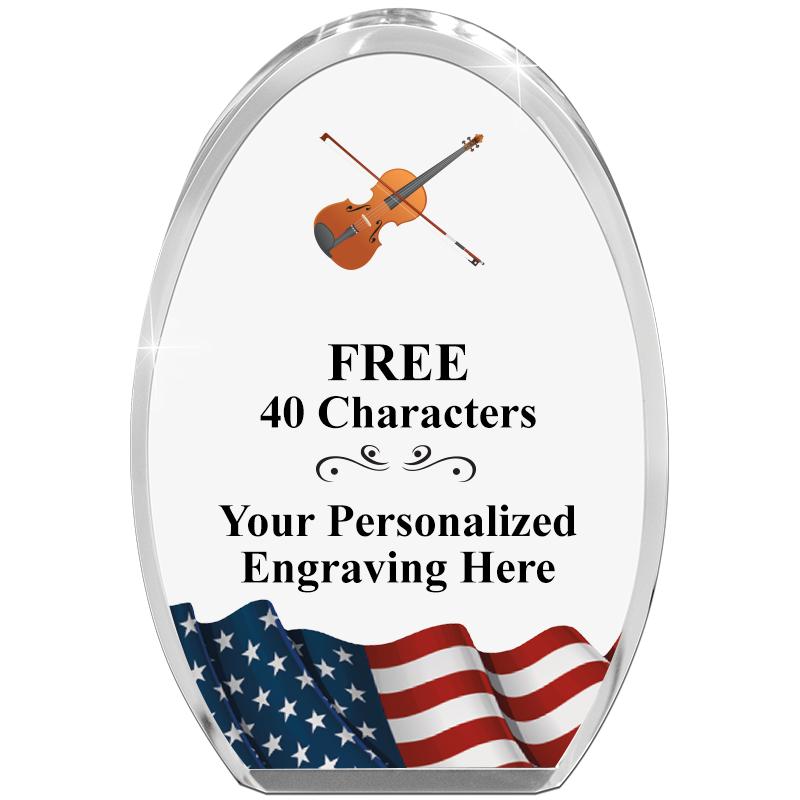 OVAL FLAG STANDING PAPERWEIGHT