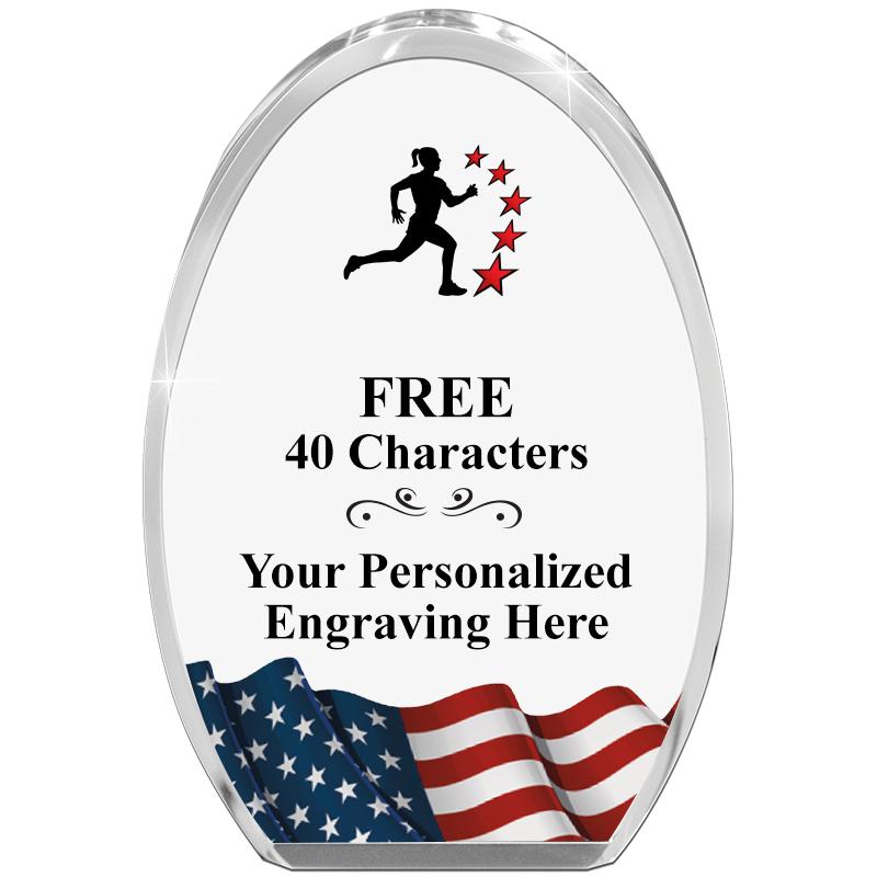 OVAL FLAG STANDING PAPERWEIGHT