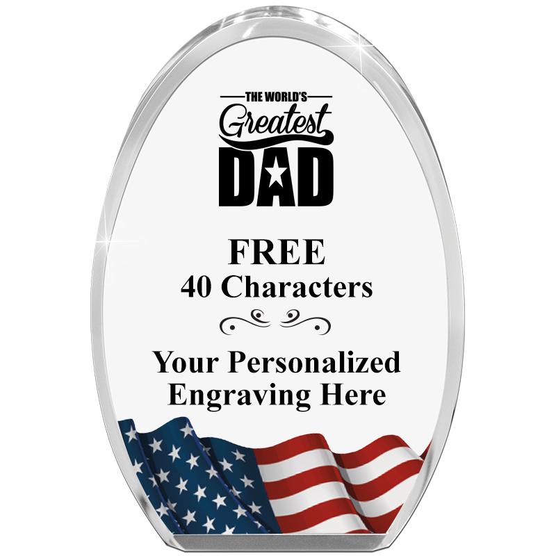 OVAL FLAG STANDING PAPERWEIGHT