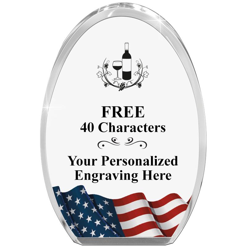 OVAL FLAG STANDING PAPERWEIGHT