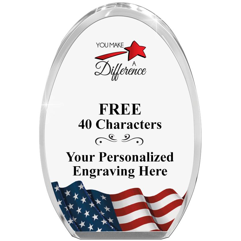 OVAL FLAG STANDING PAPERWEIGHT