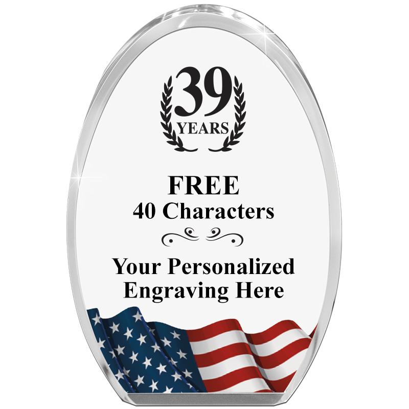 OVAL FLAG STANDING PAPERWEIGHT