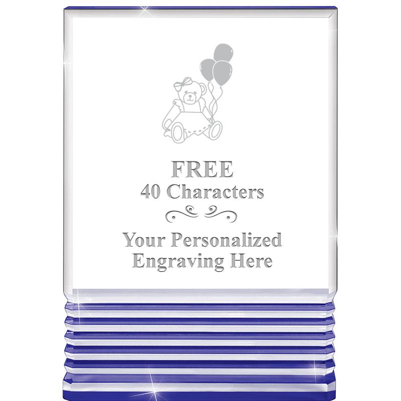 3.5"x5"BLUE ROCKWELL ACRYLIC