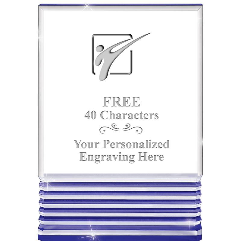 3.5"x5"BLUE ROCKWELL ACRYLIC