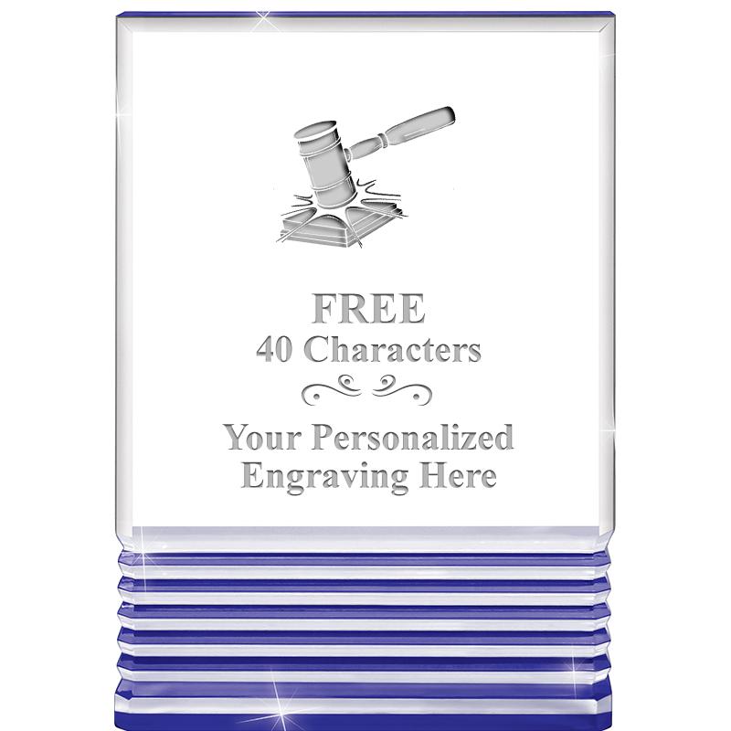 3.5"x5"BLUE ROCKWELL ACRYLIC