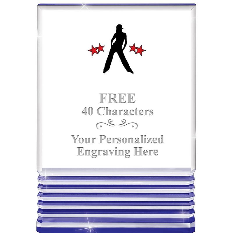 3.5"x5"BLUE ROCKWELL ACRYLIC