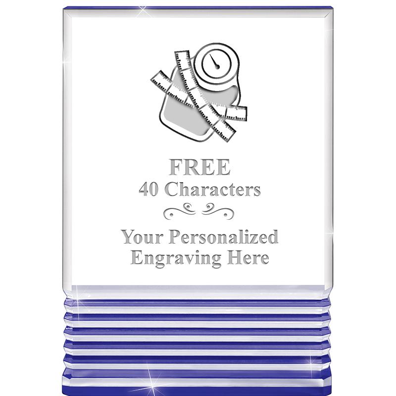 3.5"x5"BLUE ROCKWELL ACRYLIC