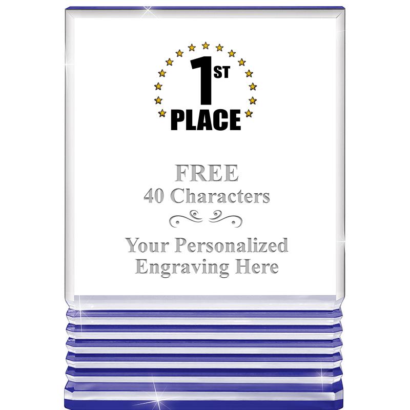 3.5"x5"BLUE ROCKWELL ACRYLIC