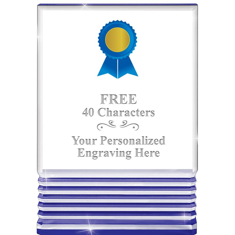 3.5"x5"BLUE ROCKWELL ACRYLIC