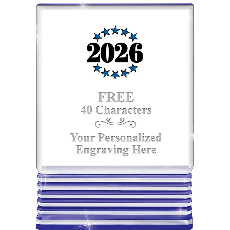 3.5"x5"BLUE ROCKWELL ACRYLIC