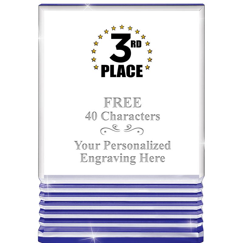 3.5"x5"BLUE ROCKWELL ACRYLIC