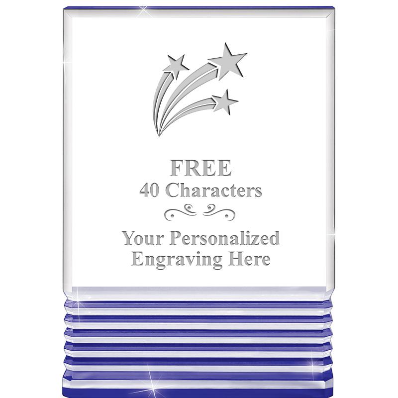 3.5"x5"BLUE ROCKWELL ACRYLIC