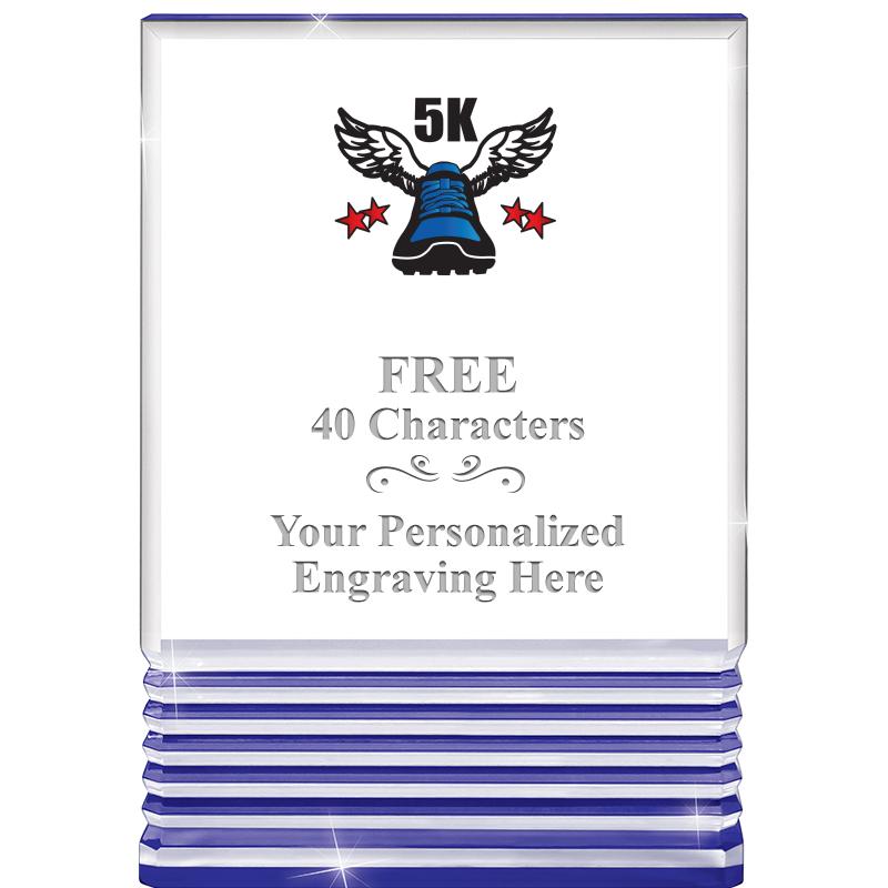 3.5"x5"BLUE ROCKWELL ACRYLIC