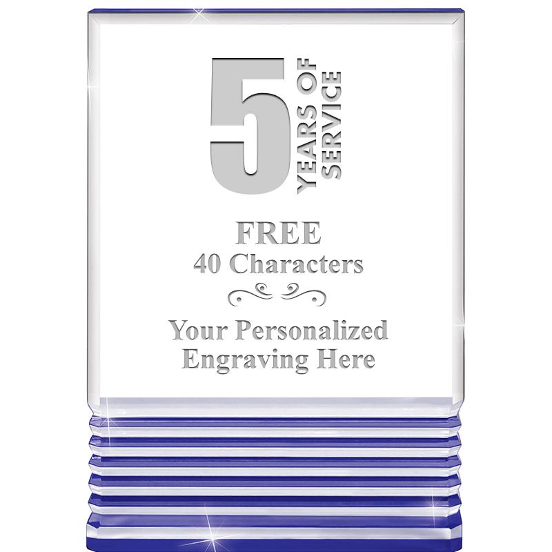 3.5"x5"BLUE ROCKWELL ACRYLIC