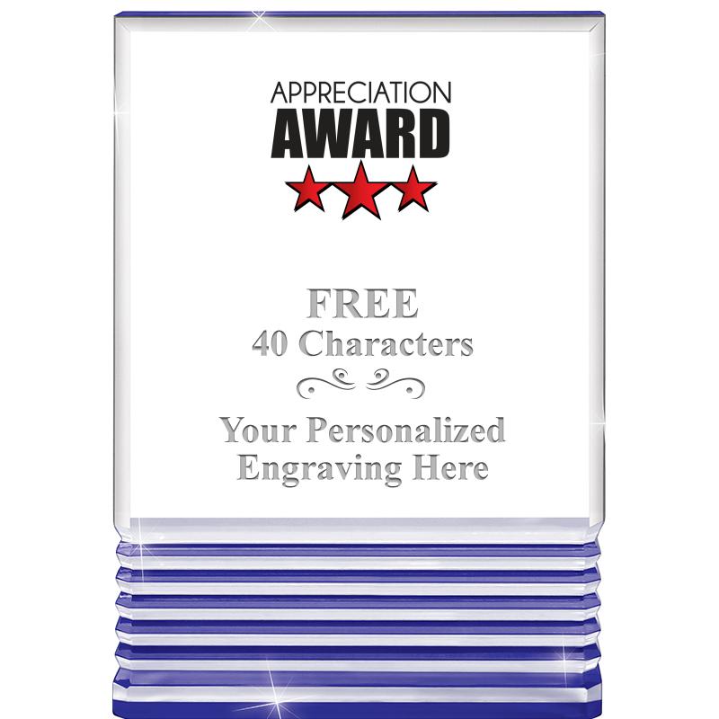 3.5"x5"BLUE ROCKWELL ACRYLIC